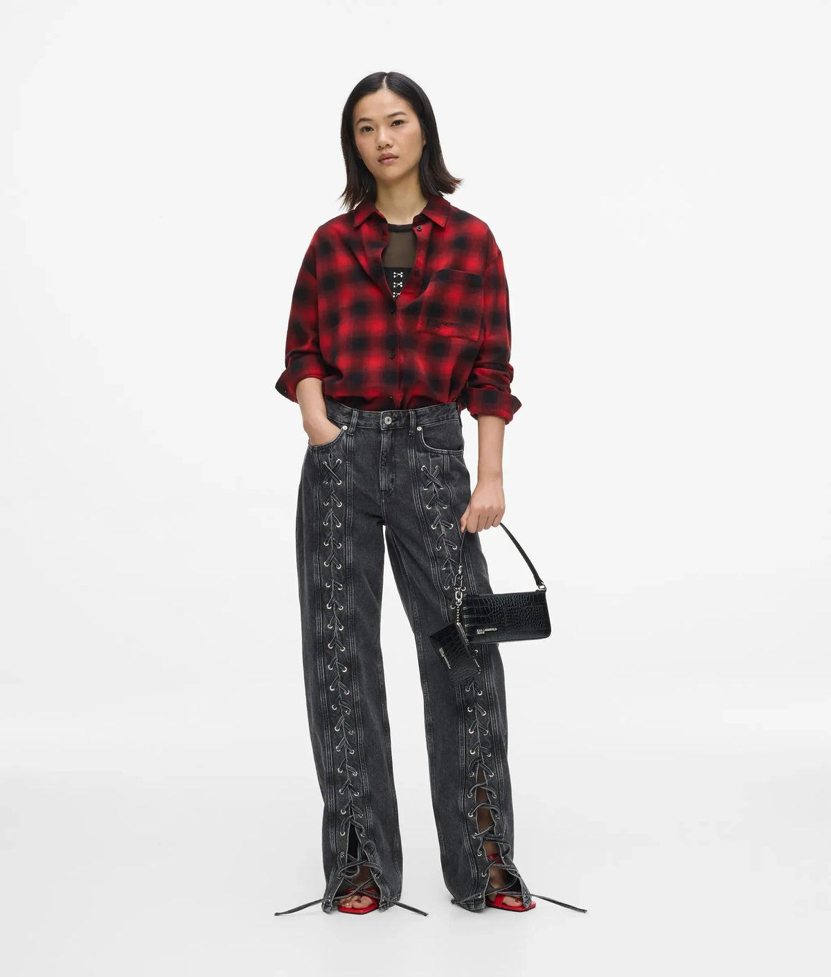 Plaid relaxed overshirt