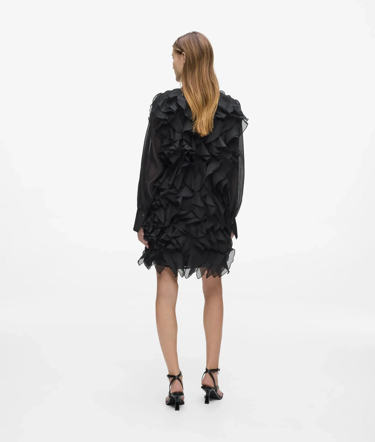 Organza ruffle mini skirt