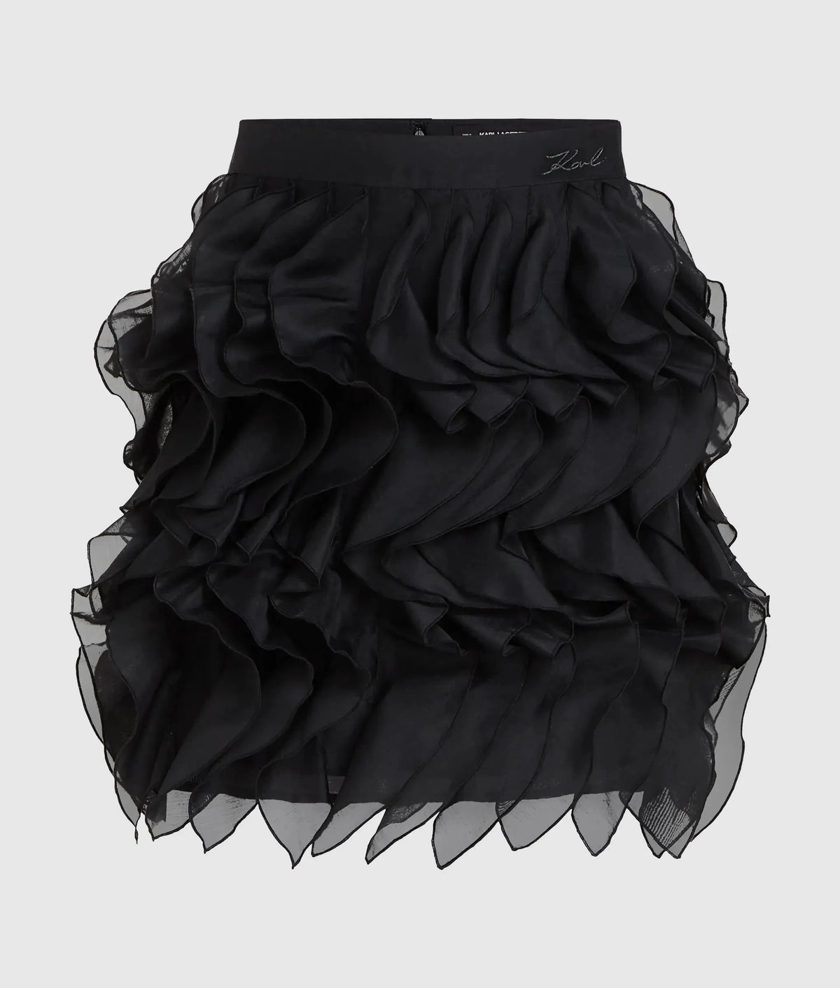 Organza ruffle mini skirt