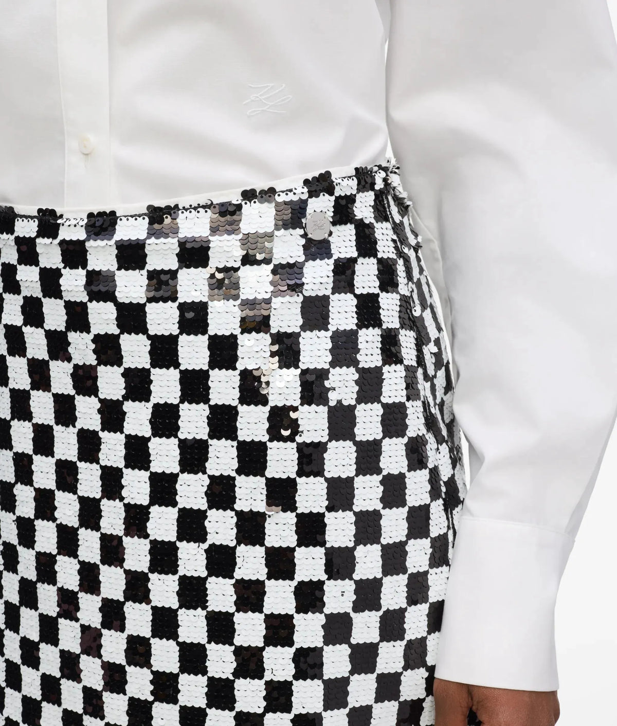 Checkerboard sequin mini skirt