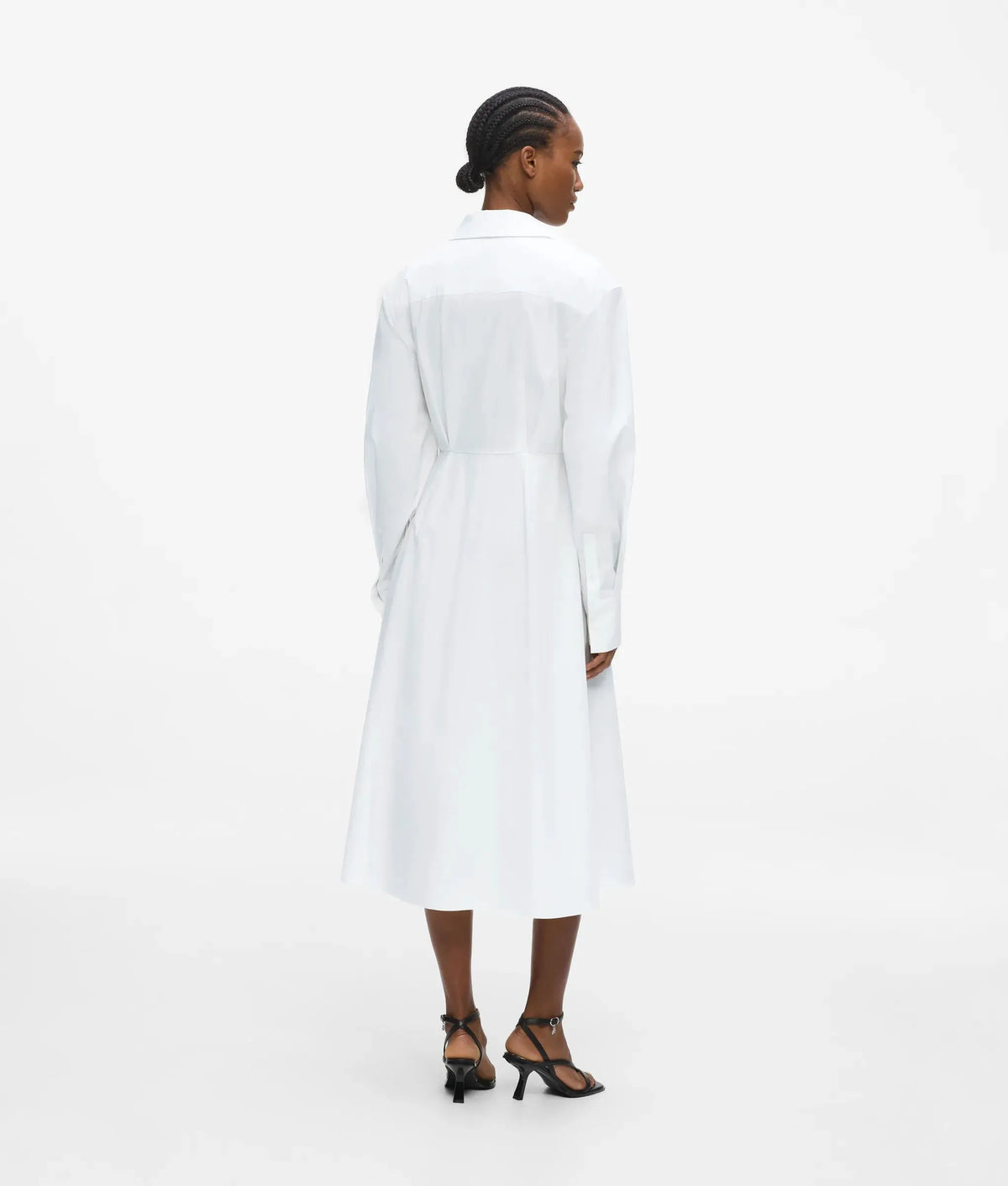 Poplin pleated shirt dress