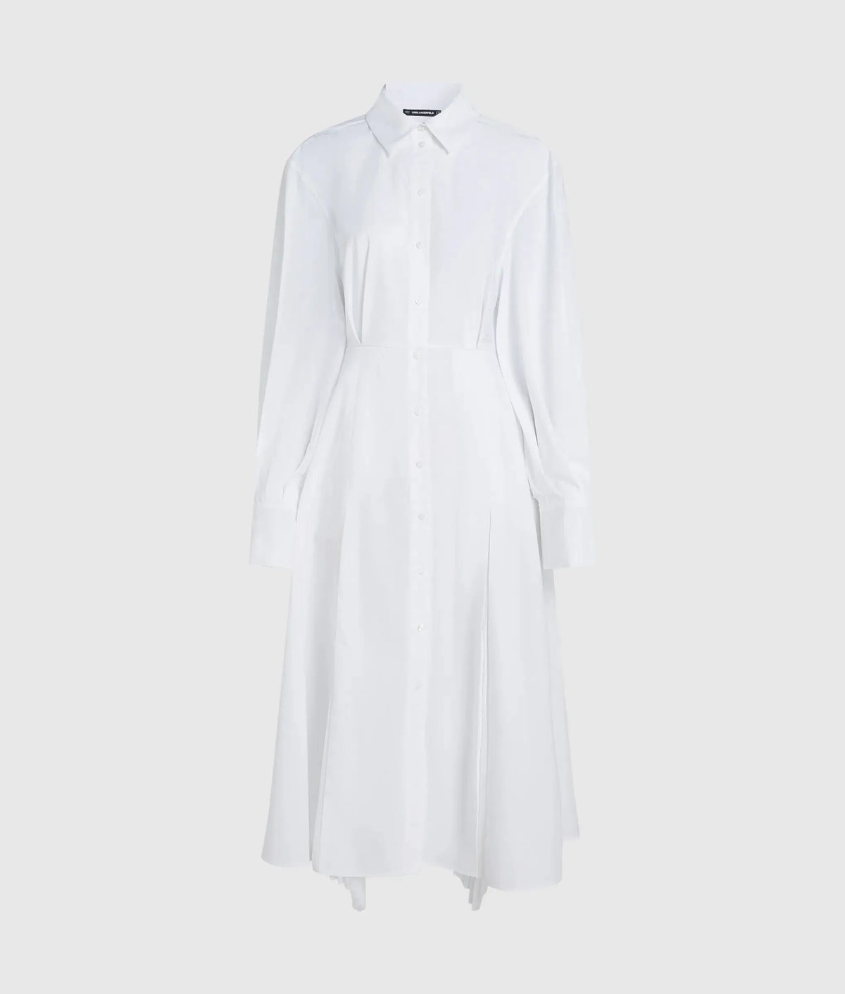 Poplin pleated shirt dress