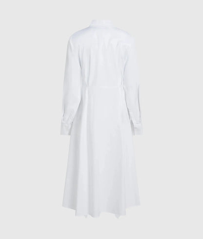 Poplin pleated shirt dress
