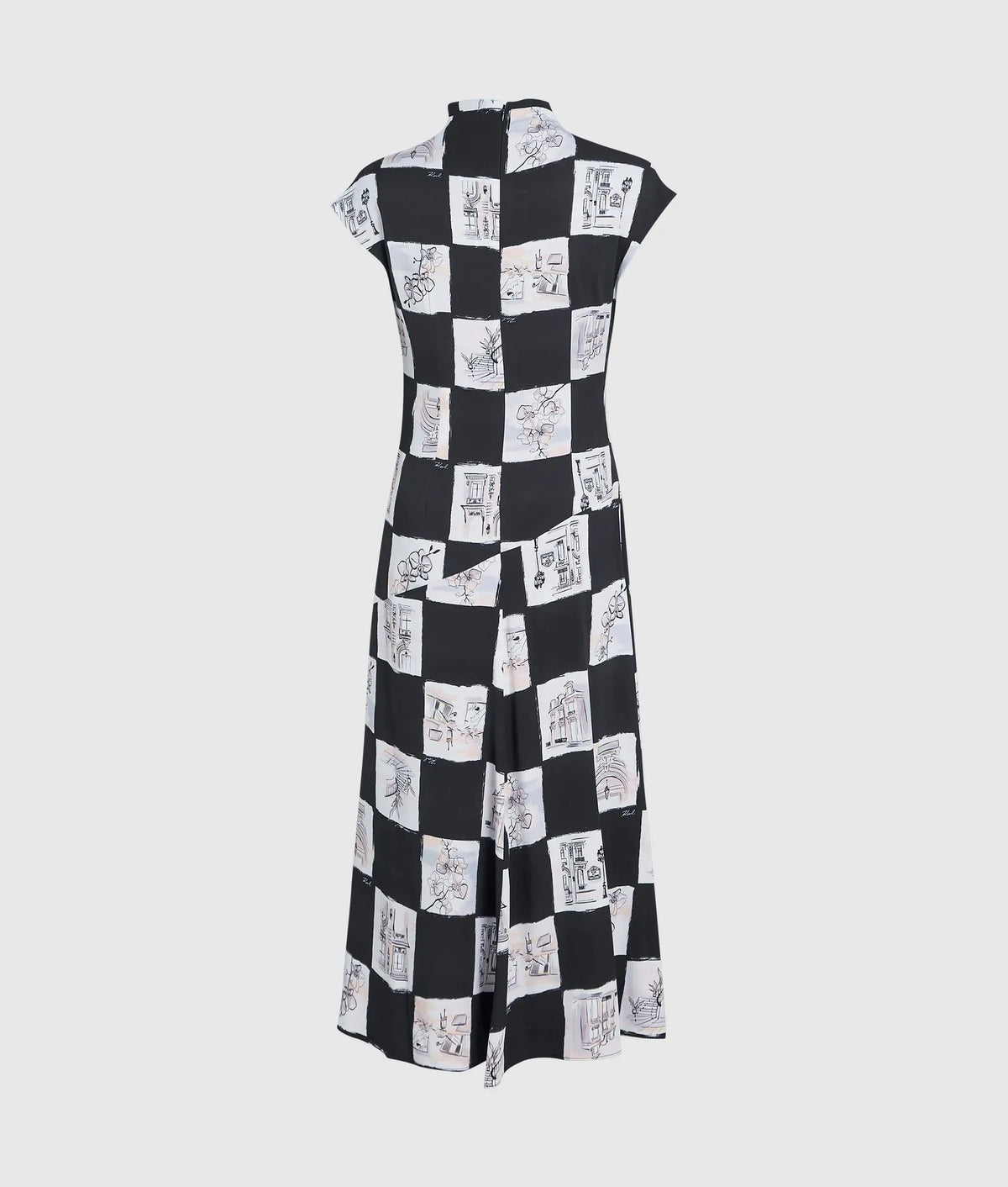 High-neck midi dress