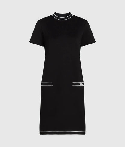 Piped T-shirt dress