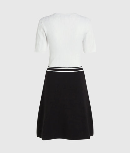 Logo two-tone knit dress