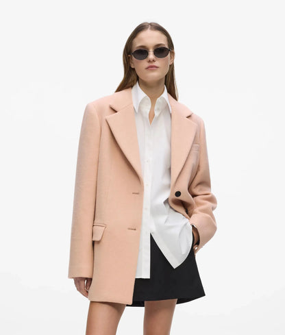 Short wool-blend coat