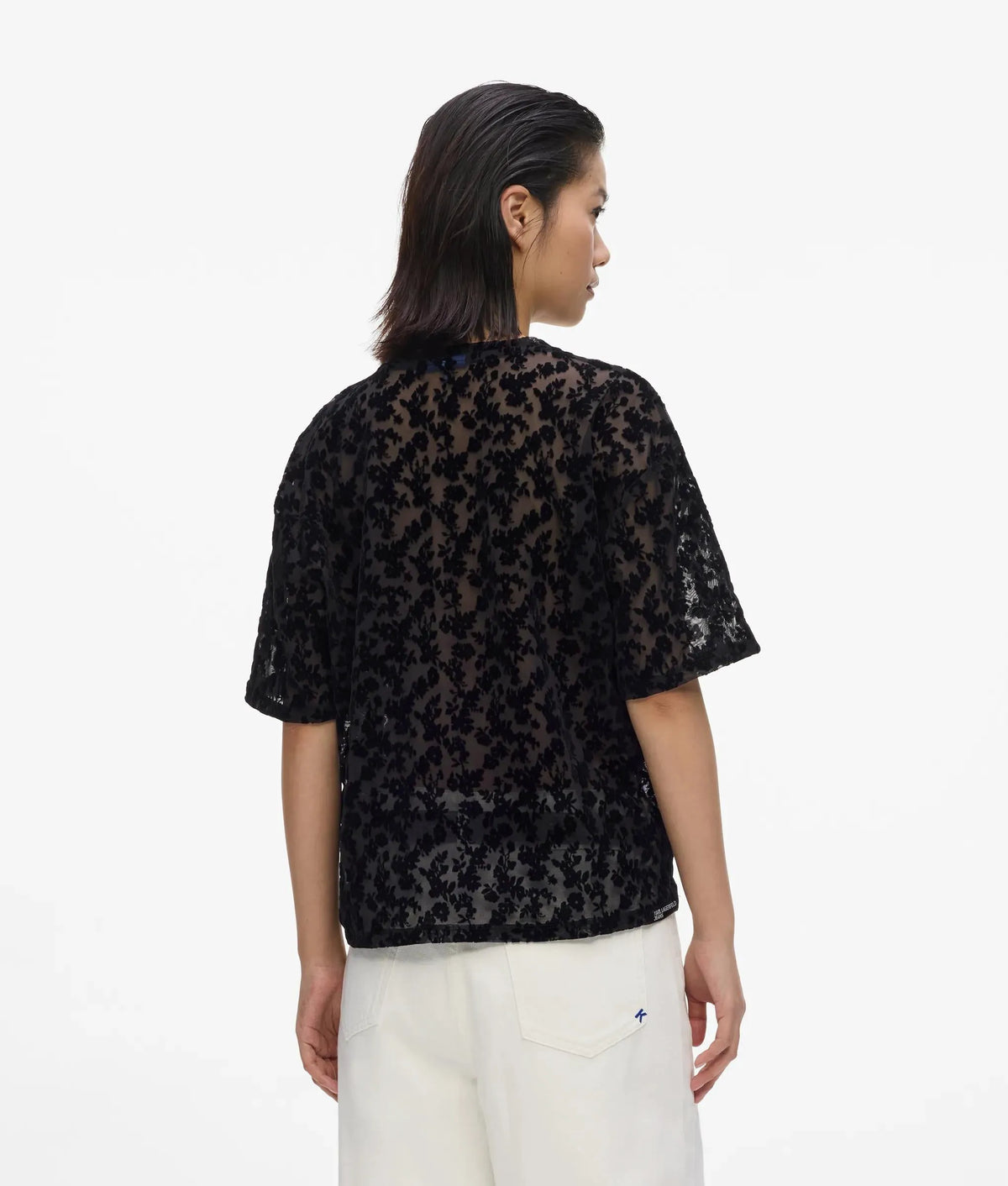 Floral mesh T-shirt