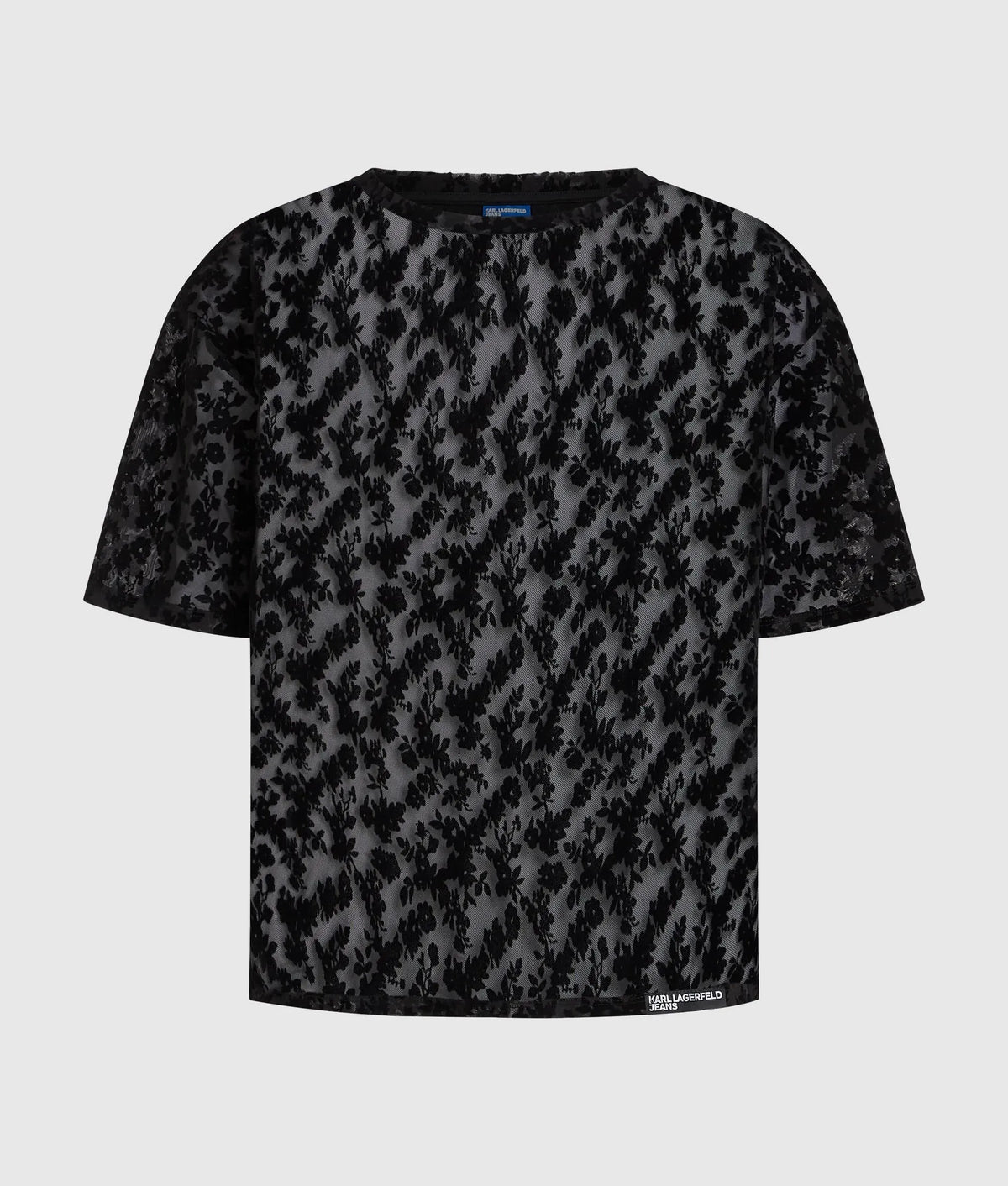 Floral mesh T-shirt