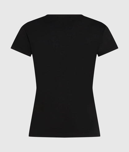 Slim-fit flocked floral T-shirt