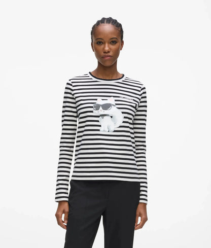 Ikon Aquarelle stripe long-sleeved T-shirt