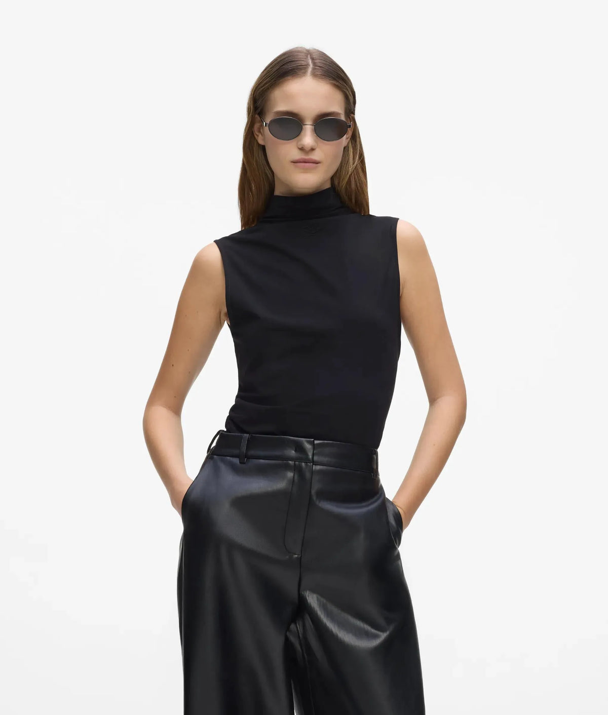 Mock-neck tank top