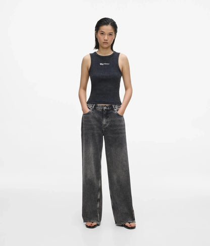 Washed ribbed tank top