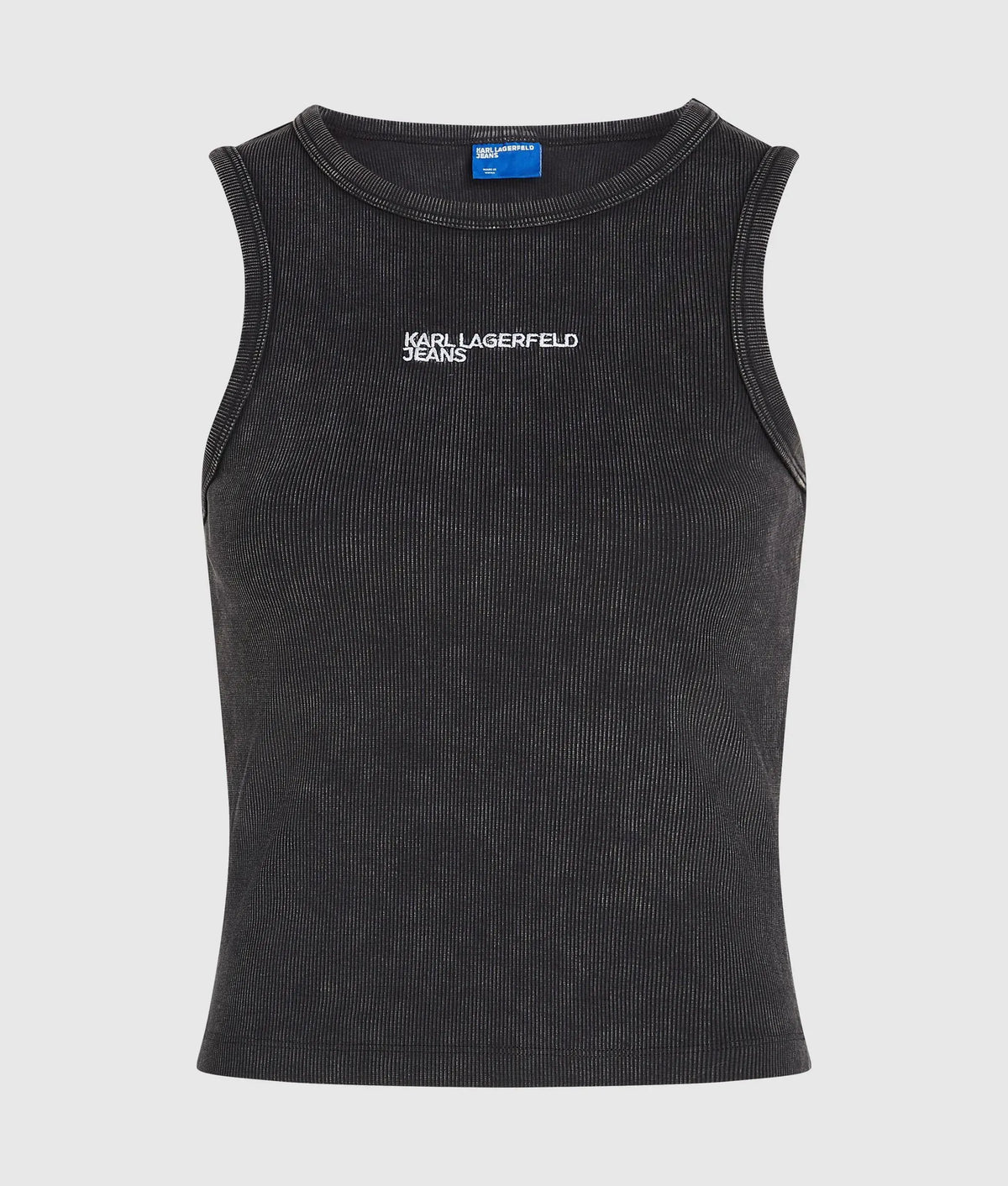 Washed ribbed tank top