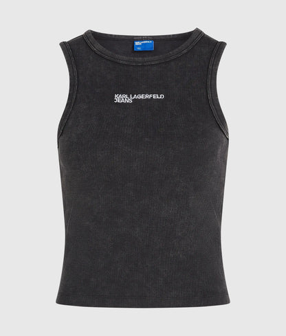 Washed ribbed tank top