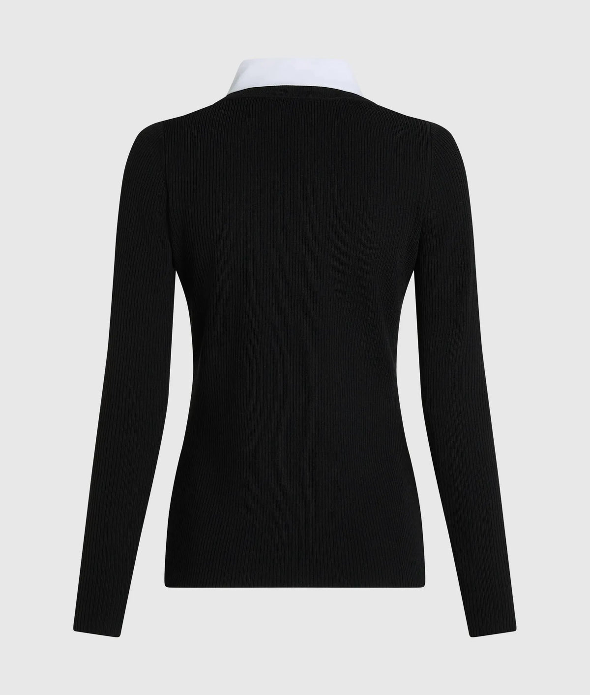 Contrast collar knit polo shirt