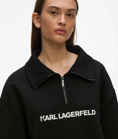 Logo athleisure half-zip sweatshirt
