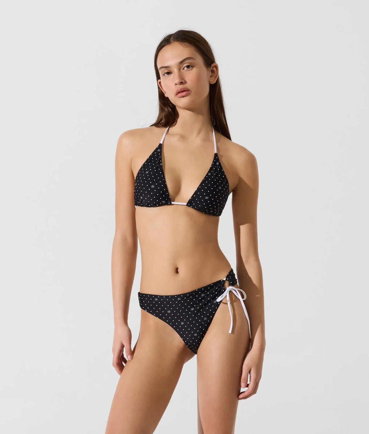 Polka dot cheeky bikini bottom