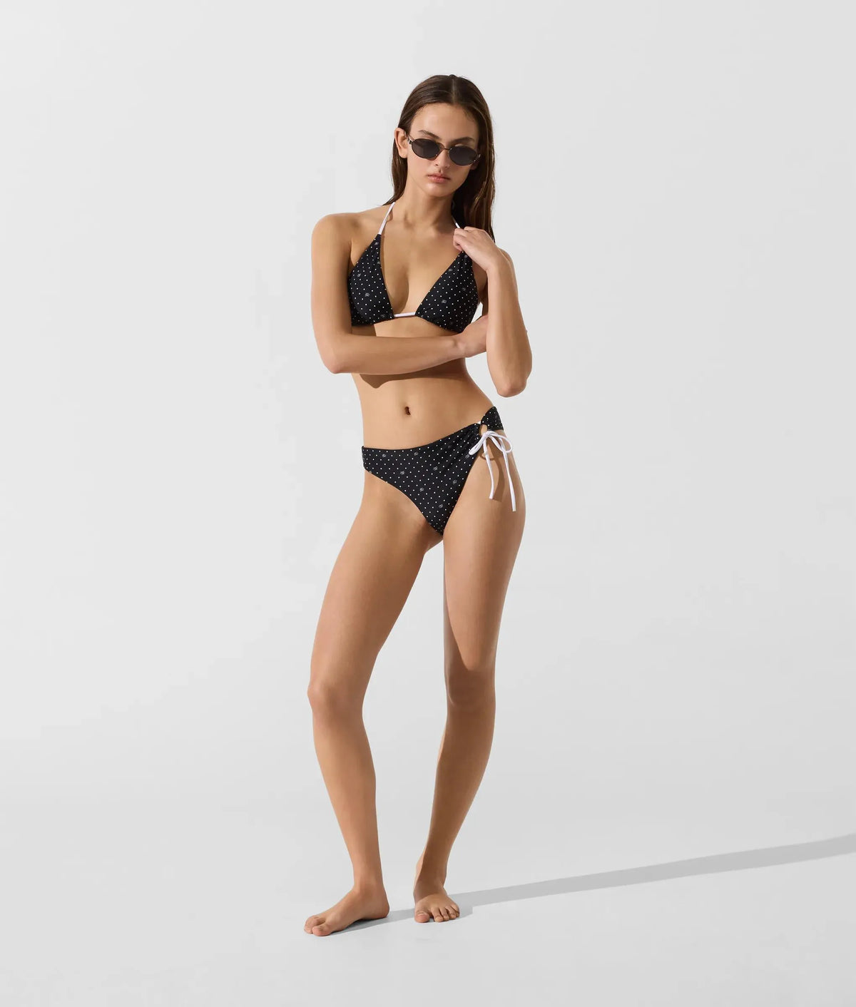 Polka dot cheeky bikini bottom