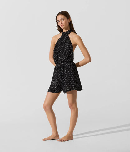 Polka dot beach playsuit