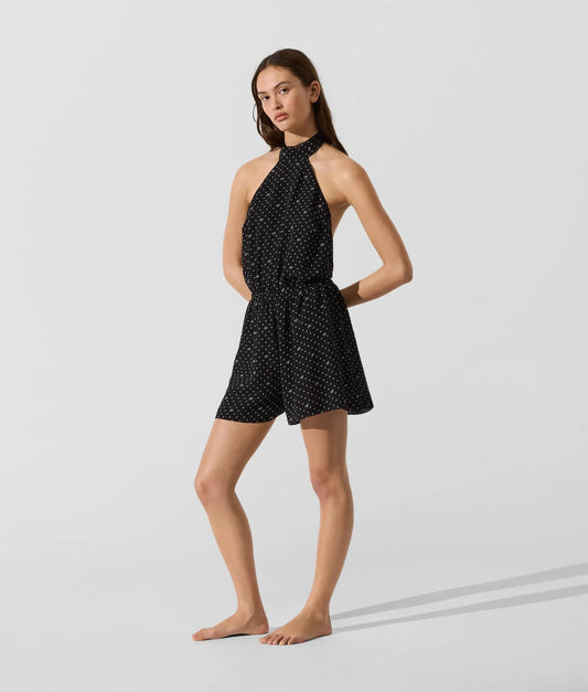 Polka dot beach playsuit