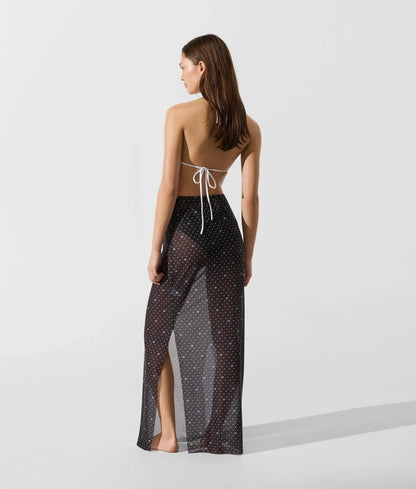 Polka dot mesh pareo