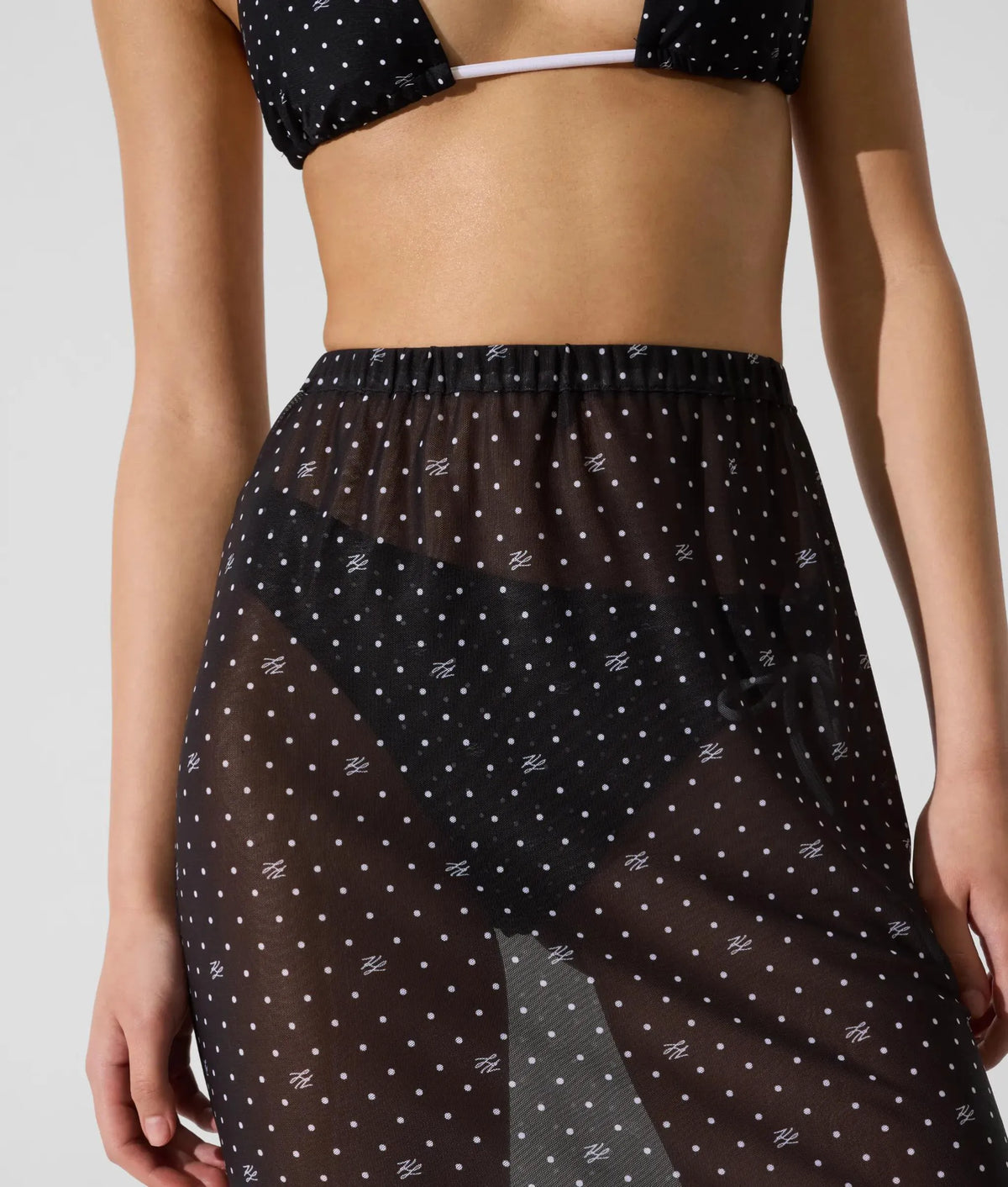 Polka dot mesh pareo