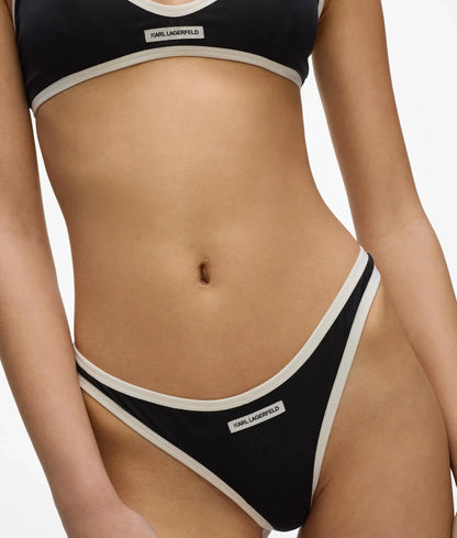 Monochrome high-leg thong