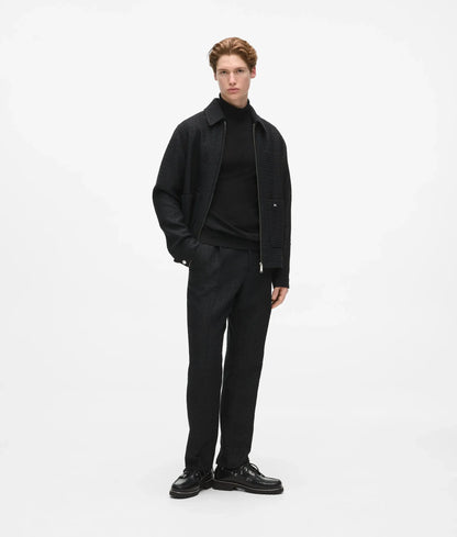 Straight-leg bouclé pants