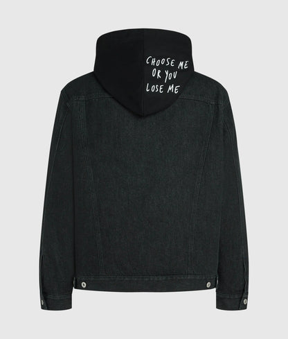 KLJ X Pietro Terzini hooded denim jacket