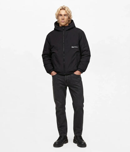 Reversible teddy puffer jacket