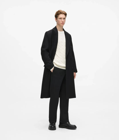 Wool-blend long coat