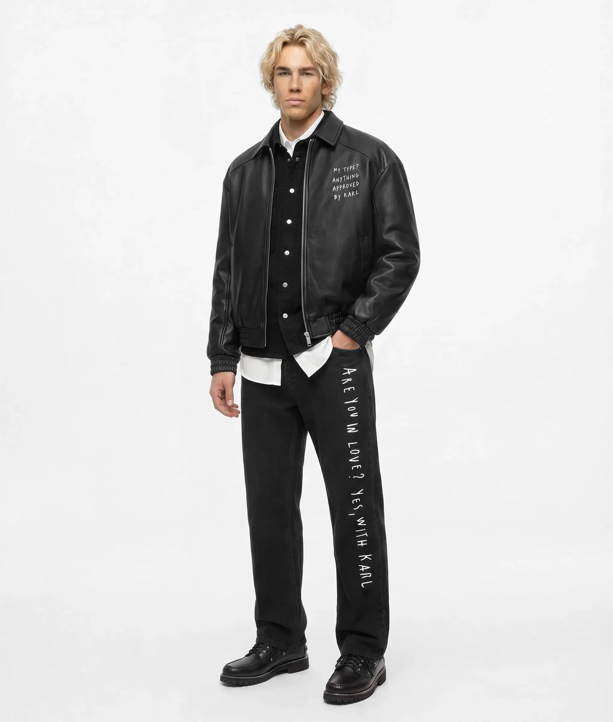 KLJ X Pietro Terzini faux leather jacket