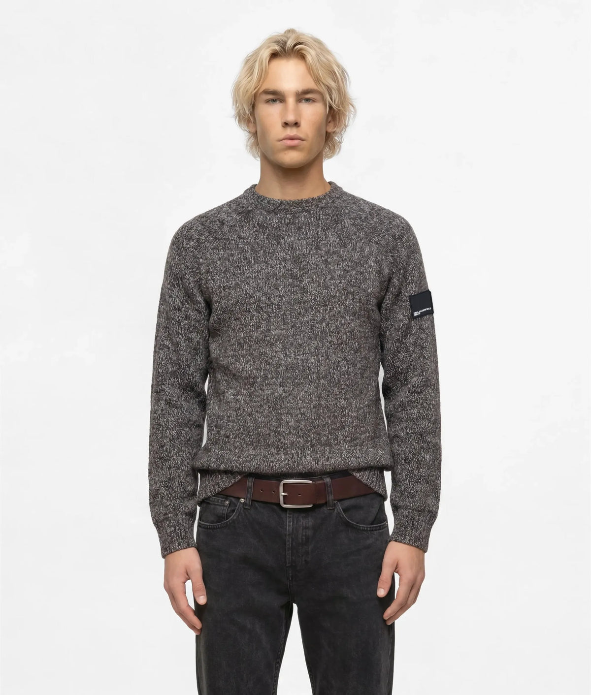 Wool-blend mélange sweater