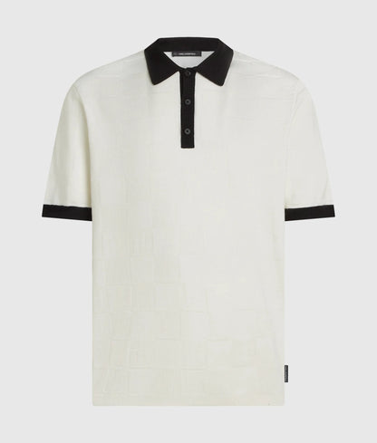 Monogram checked polo shirt