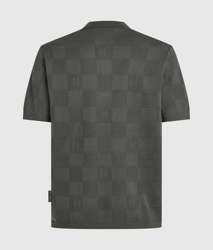 Monogram checked polo shirt