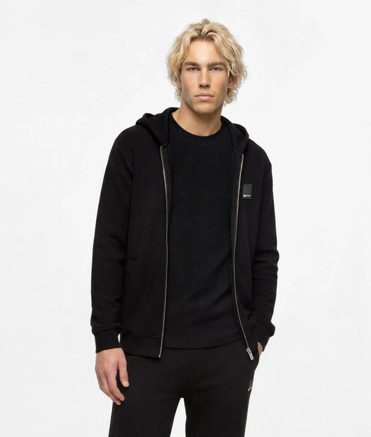 Waffle zip-up hoodie