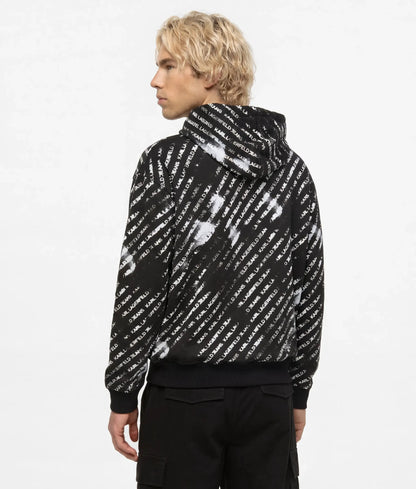 Relaxed all-over ombré logo hoodie