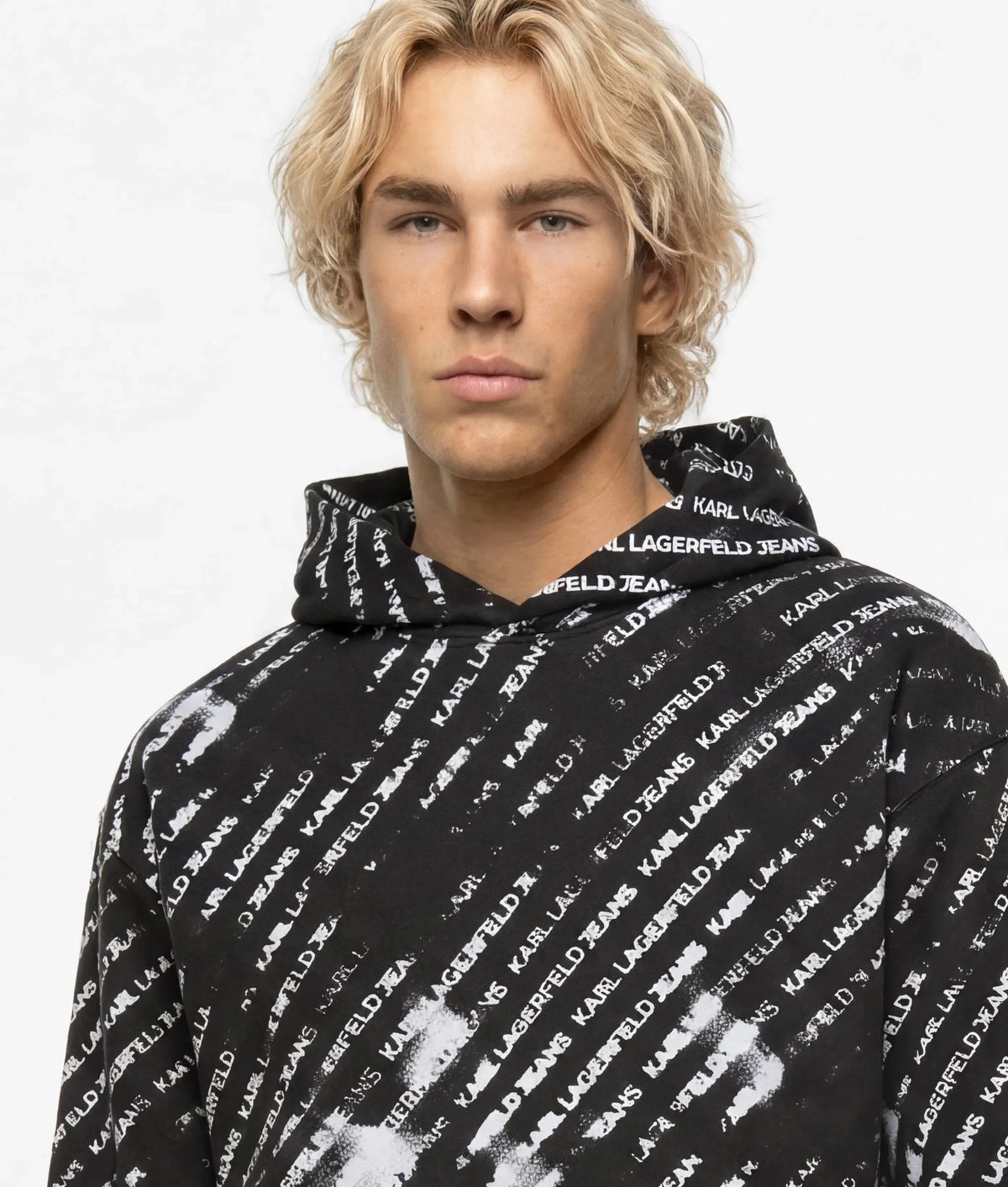 Relaxed all-over ombré logo hoodie