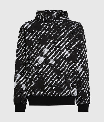 Relaxed all-over ombré logo hoodie