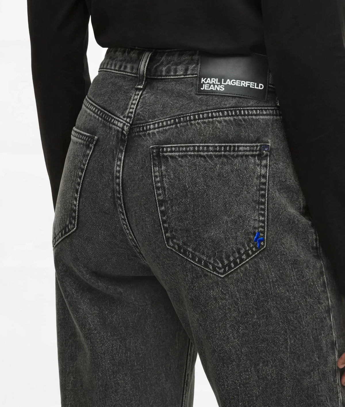 Zipped high-rise straight jeans