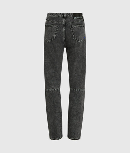 Zipped high-rise straight jeans