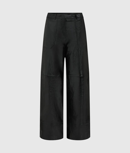 Wide-leg leather pants