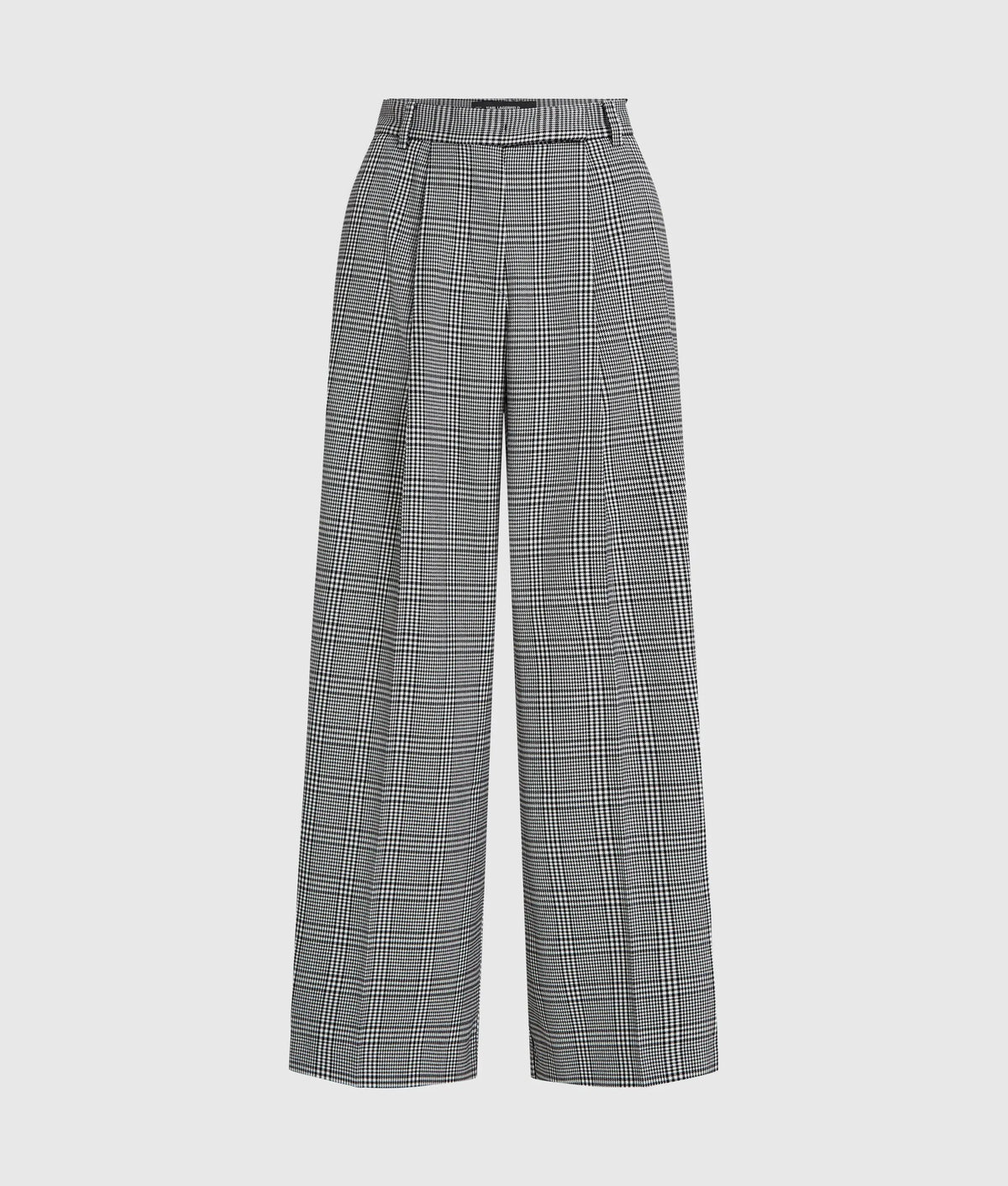 Wide-leg checked pants