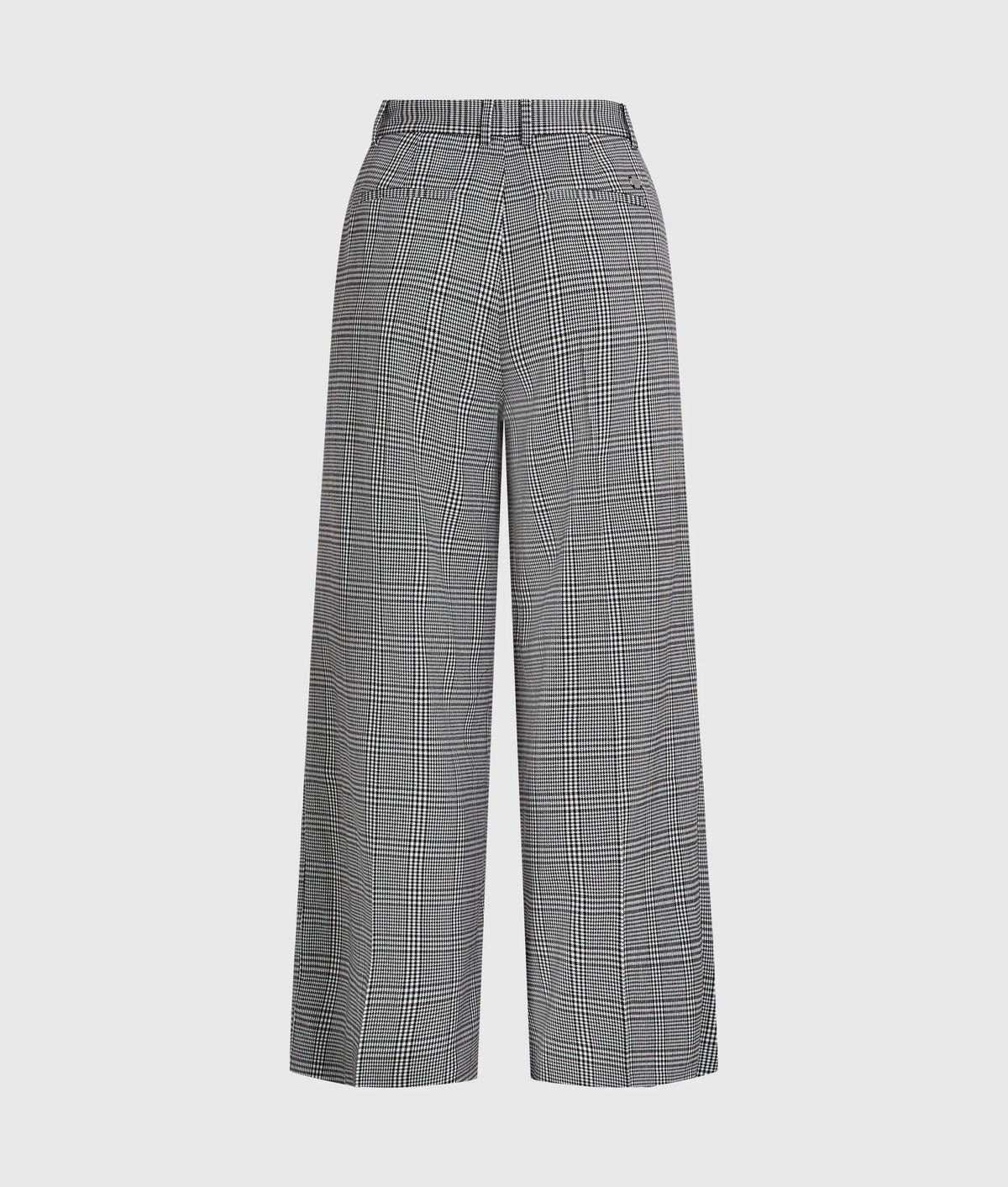 Wide-leg checked pants