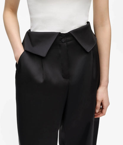 KL Studio satin barrel-leg pants