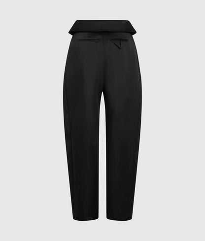 KL Studio satin barrel-leg pants