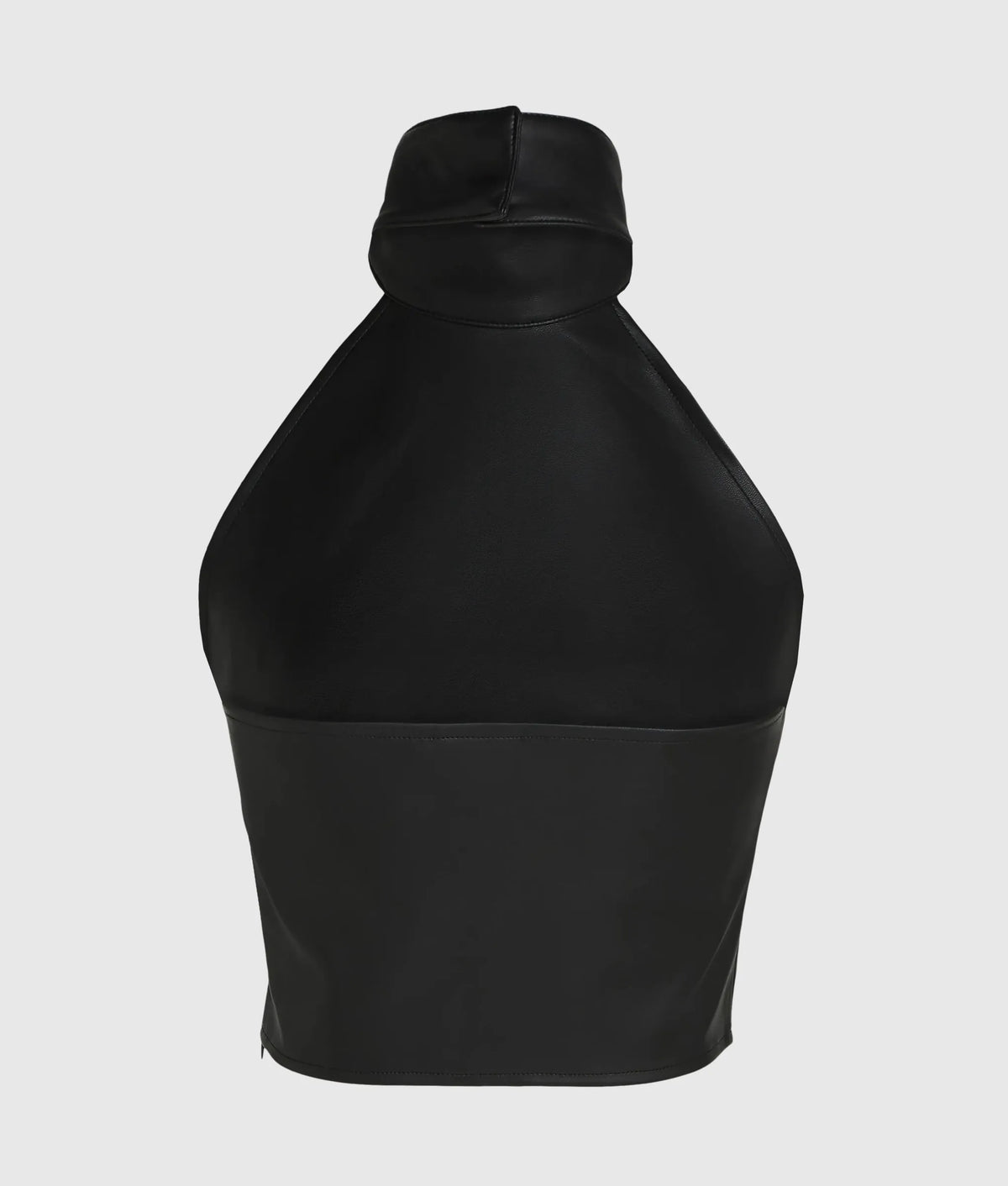 Faux-leather halterneck top
