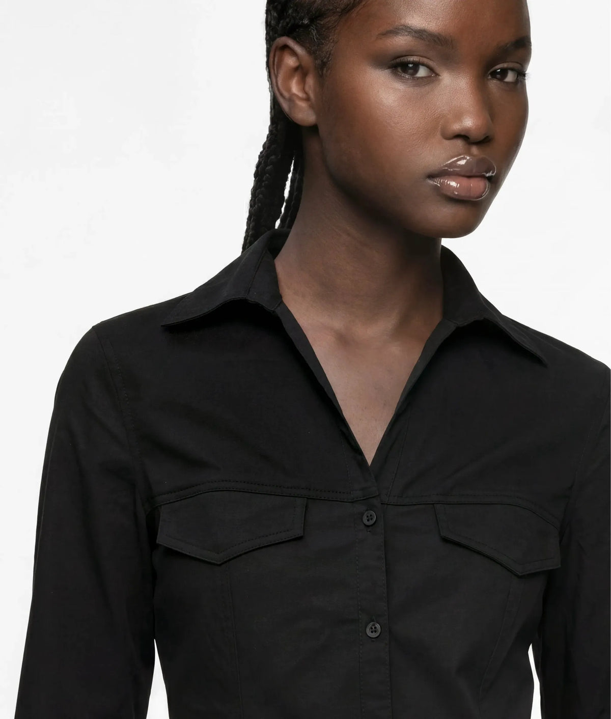 Fitted V-neck shirt