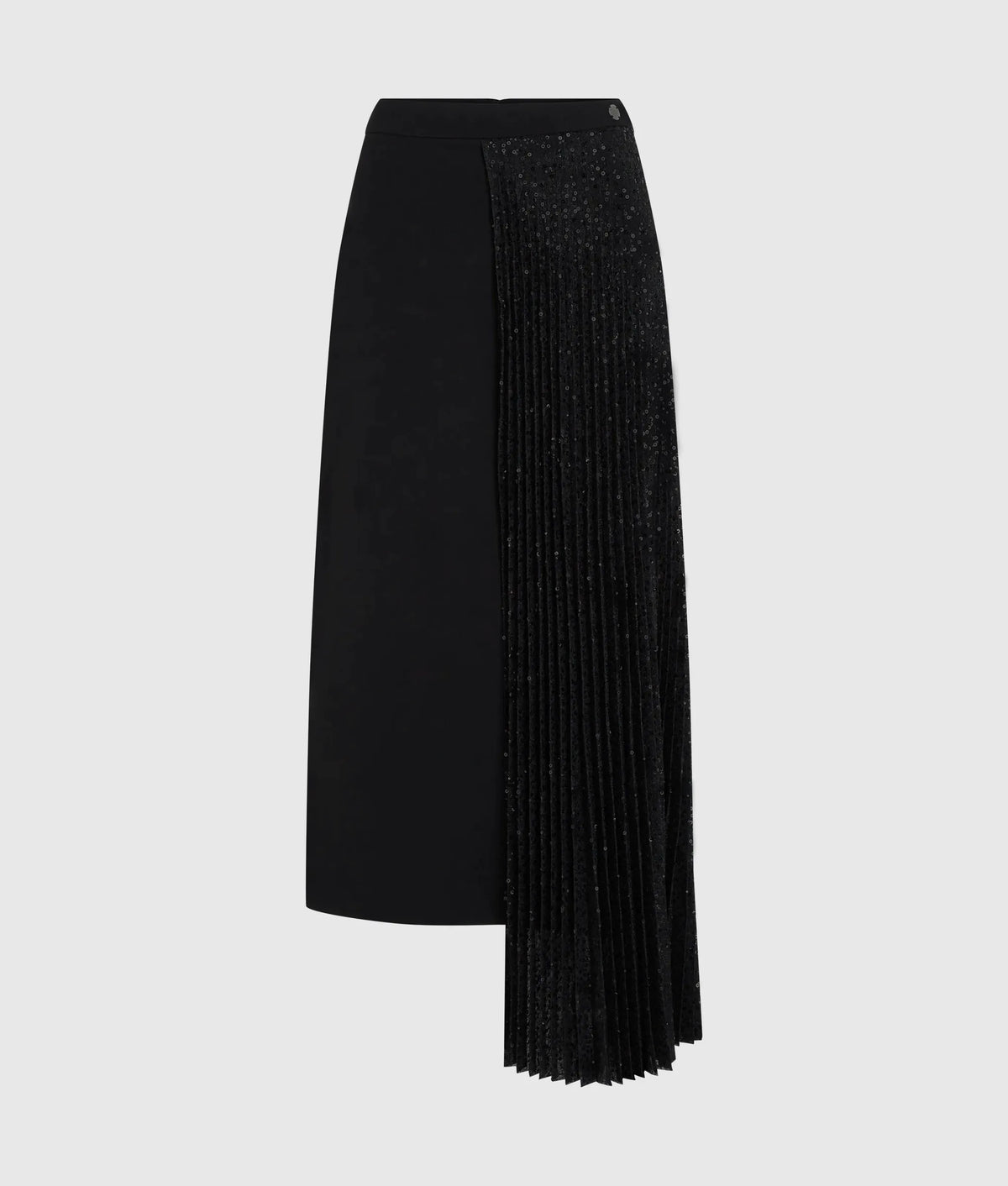 Asymmetric sequin skirt
